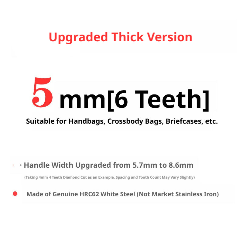 White Steel Diamond Chisel Set – 3/4/5/6mm Spacing, 1/2/4/6 Teeth for Leather Stitching