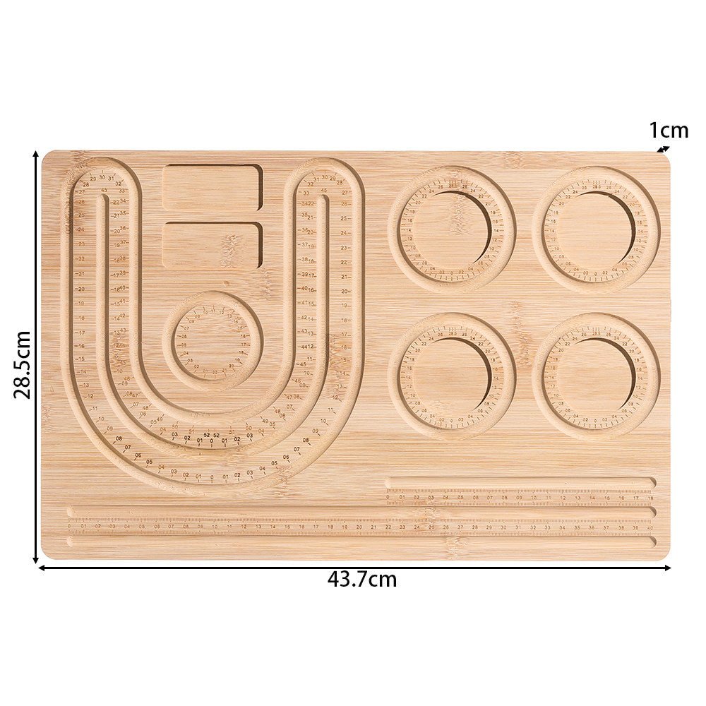 Bead Design Board Set – 13 - 20cm Bracelet Sizer, Necklace Layout Plate, Wooden & Acrylic Trays with Beading Needles, Rope Braider & Storage Bags - HomeDIYer