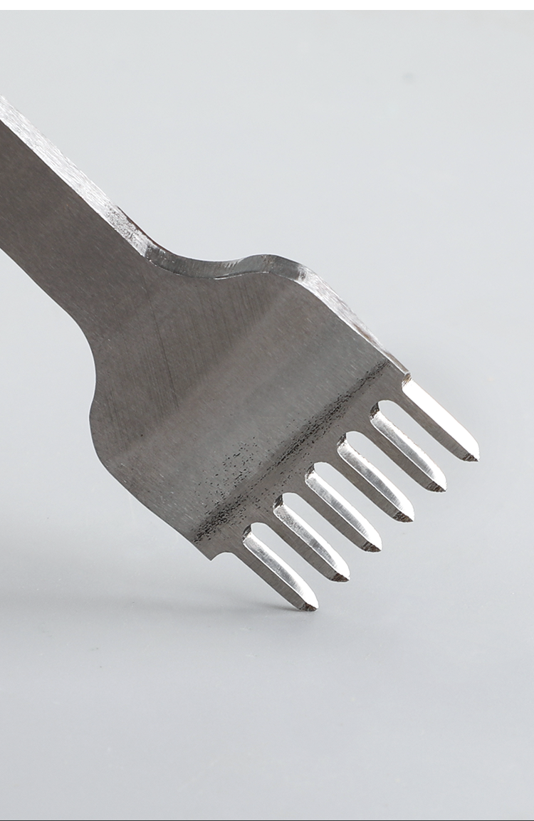White Steel Diamond Chisel Set – 3/4/5/6mm Spacing, 1/2/4/6 Teeth for Leather Stitching