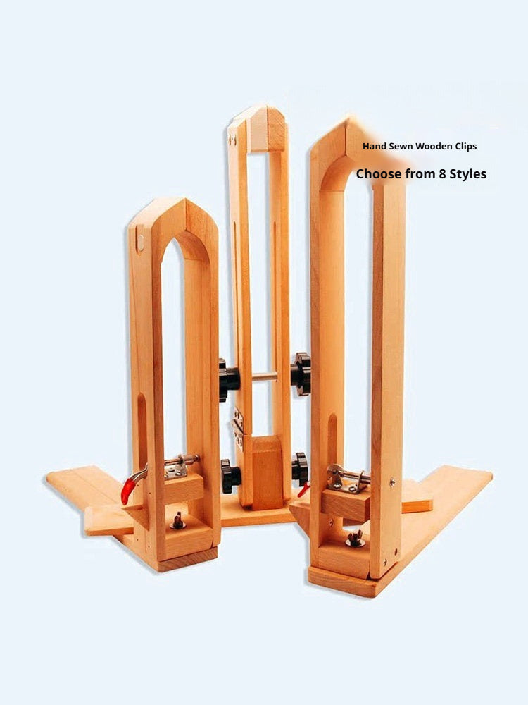 Hand‑Stitched Wood Clamp – 8 Styles for Leather Sewing (Beech/Pine, Lychee or Leather Veneer)