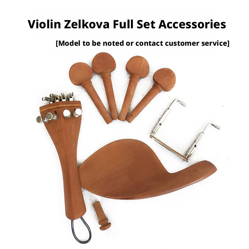 Violin Chin Rest with Screws, Cork & Screwdriver – Ebony / Jujube Wood / Imitation Ebony (4/4, 3/4, 1/2, 1/4, 1/8)