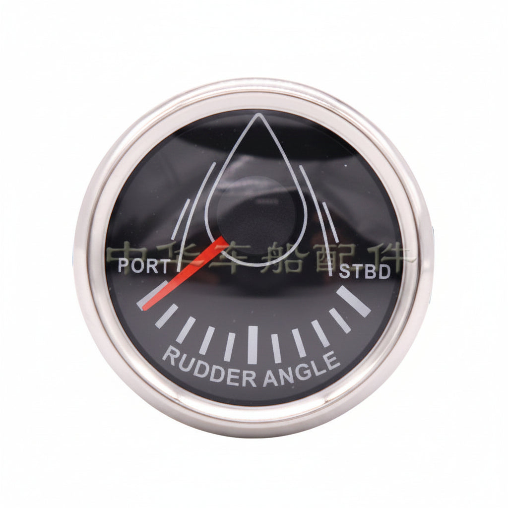 Marine Rudder Angle Indicator Gauge & Sensor – 316 SS Bezel, IP67, 12V/24V for Yachts, Speedboats & Fishing Boats