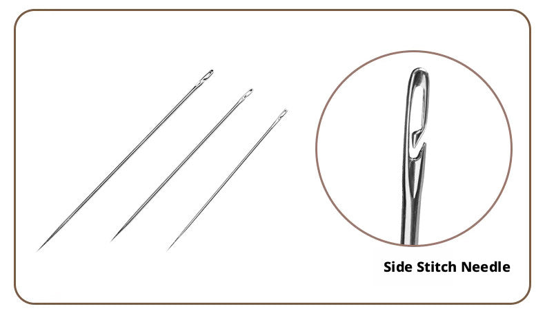 Round Head Hand Sewing Leather Needles – Straight, Curved & Self‑Threading, No.1/No.2, with Decorative Holders