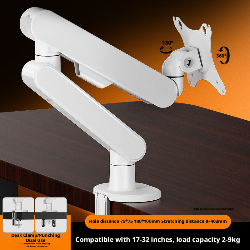 Gas Spring Monitor Arm – 17–35 Inch, 2–9 kg, 360° Swivel, Clamp & Grommet Mount