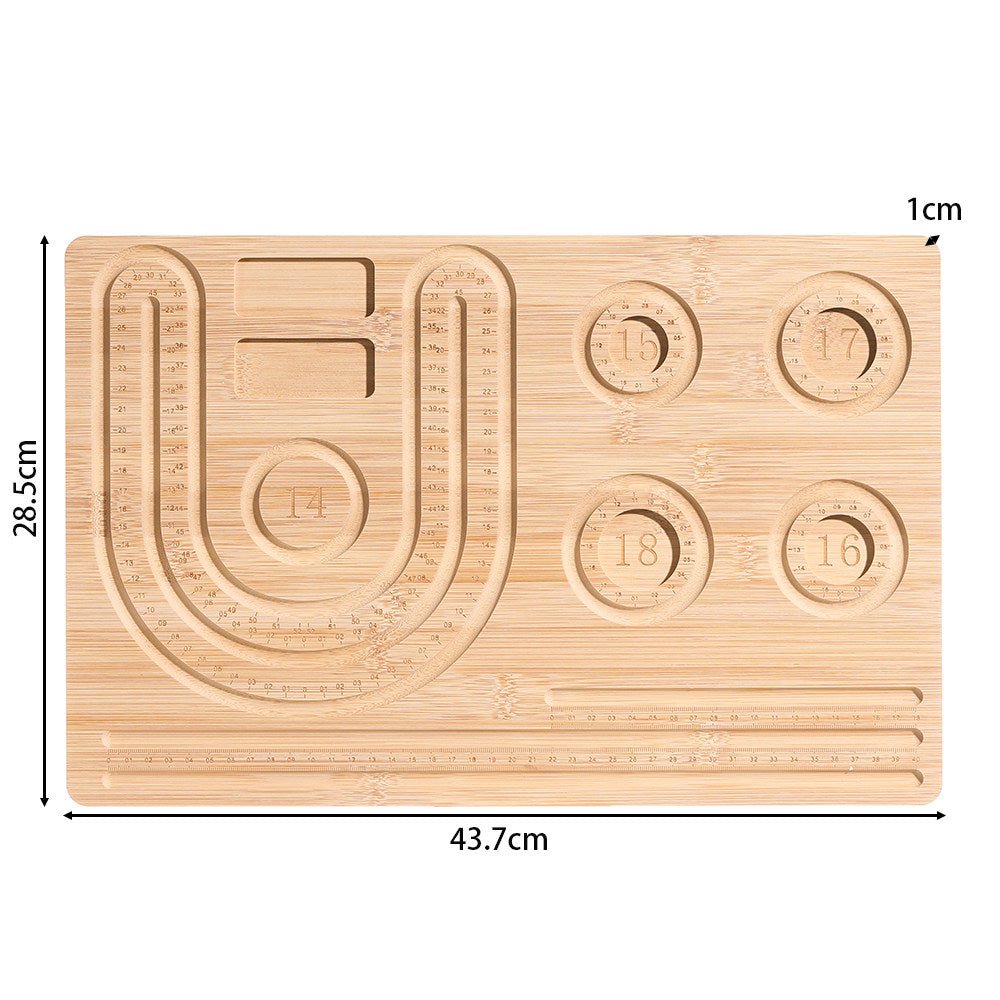 Bead Design Board Set – 13 - 20cm Bracelet Sizer, Necklace Layout Plate, Wooden & Acrylic Trays with Beading Needles, Rope Braider & Storage Bags - HomeDIYer