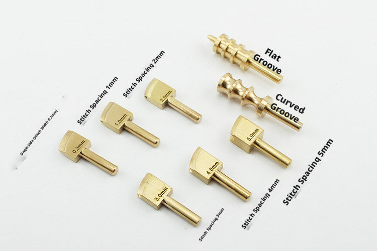 Adjustable Temperature Leather Edging Iron – Brass Tips for Edge Wax & Creasing (8 Heads Set)