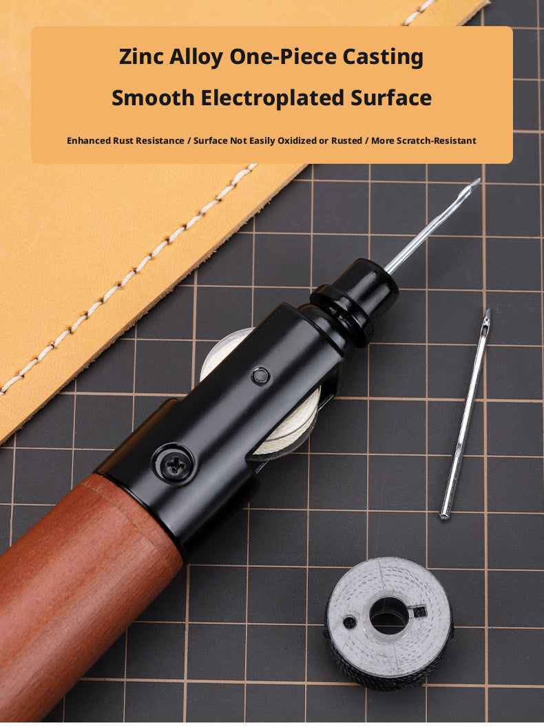 Leather Hand Sewing Tool – Hand Stitcher for Bags, Belts, Saddles (Lock Stitch) with 25 Color Waxed Thread