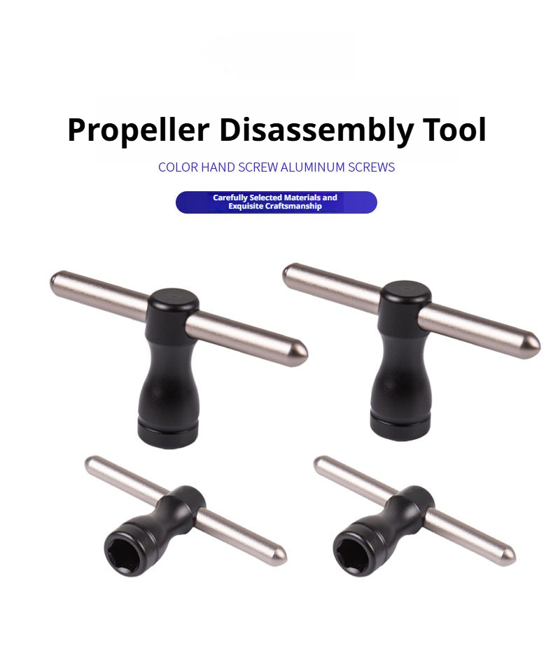 CNC M5 Propeller Nut Wrench – 6061-T6 Aluminum Socket Tool for 2205 2207 FPV Motors, Black & Silver