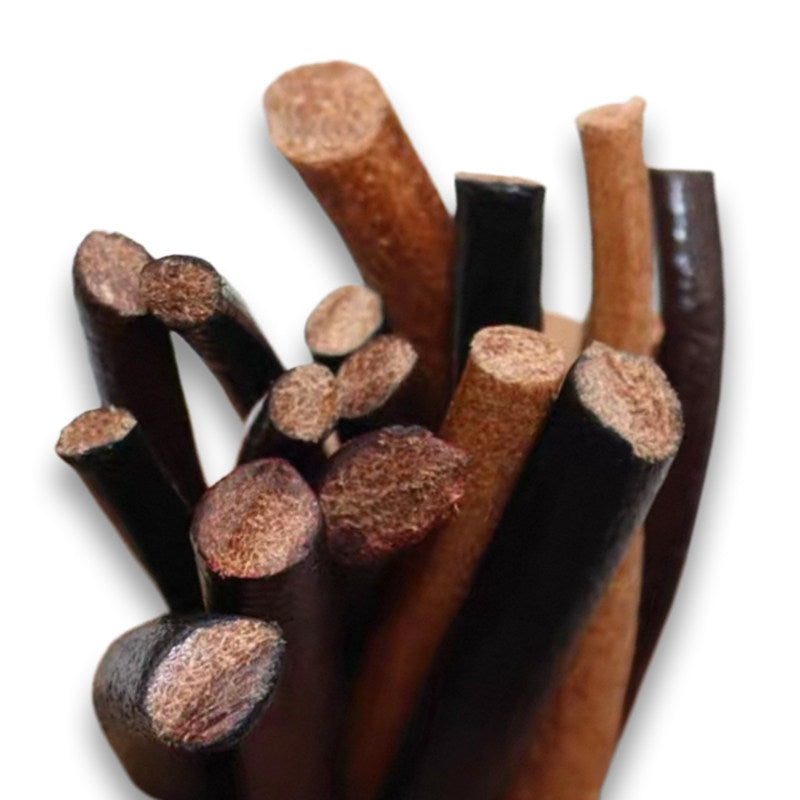 Round Cowhide Rope – 1‑6mm Genuine Leather Cord for Jewelry, Lacing & DIY (Natural / Dark Coffee / Black)