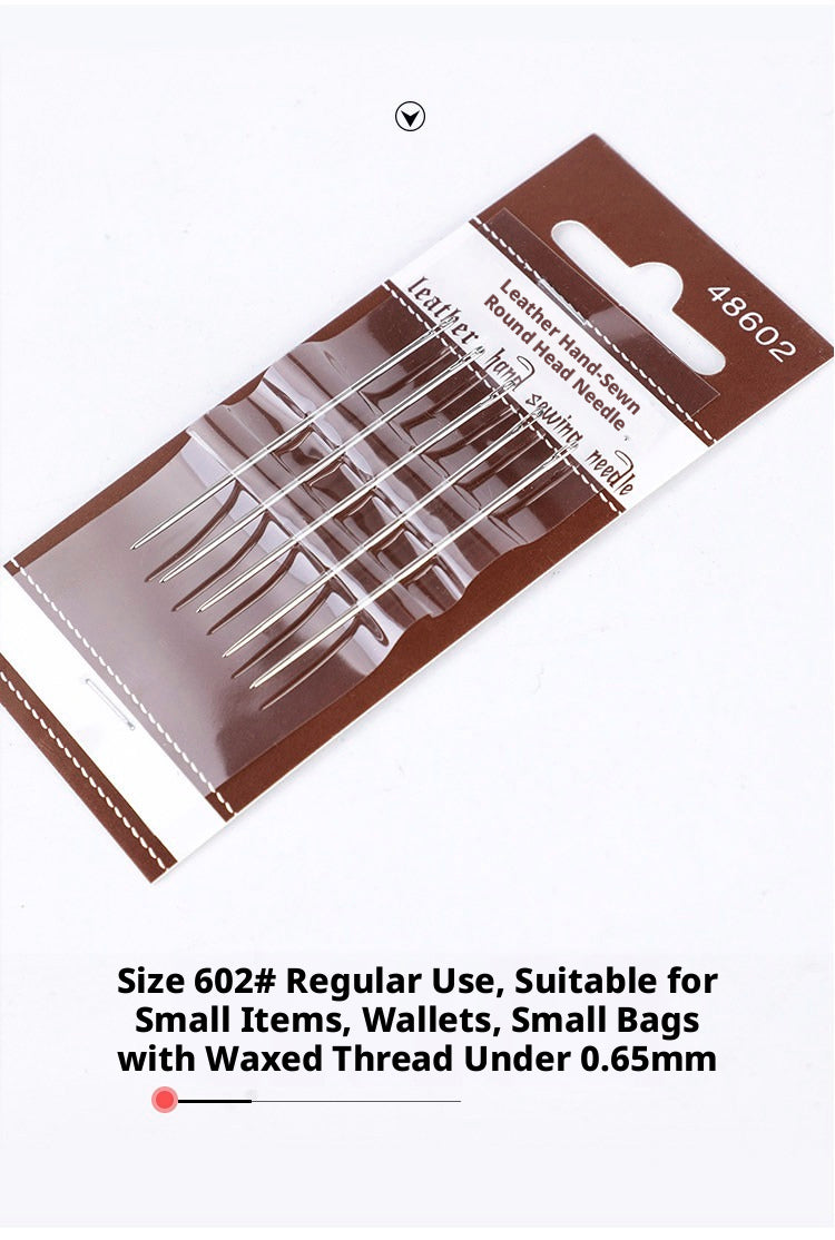 Leather Round Head Needle – Hand Sewing Needles for Saddle Stitch (French 304# / 602# / 603# / 605#)