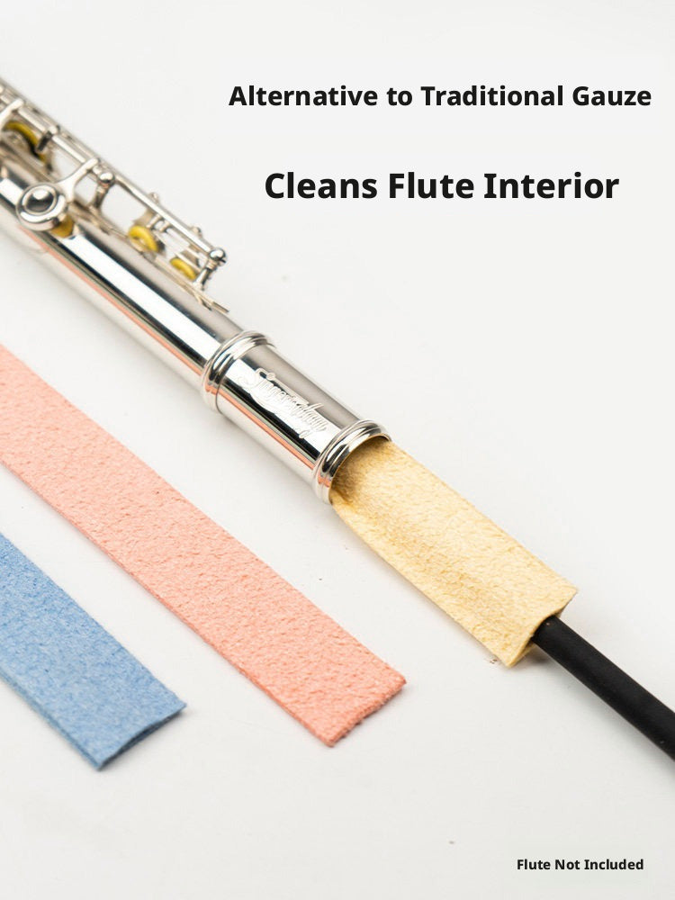 Flute Bore Cleaning Cloth & Silicone Probe Stick – Absorbent, Detachable, Multi‑Color (Green/Pink/Yellow/Blue)