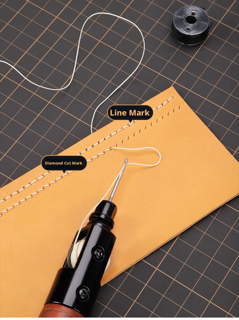 Leather Hand Sewing Tool – Hand Stitcher for Bags, Belts, Saddles (Lock Stitch) with 25 Color Waxed Thread