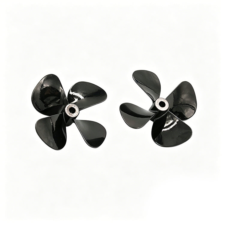 Zinc Alloy 4-Blade RC Boat Propeller - 55mm/60mm CW & CCW Replacement for Fishing Boats, Bait Boats & Remote Control Models