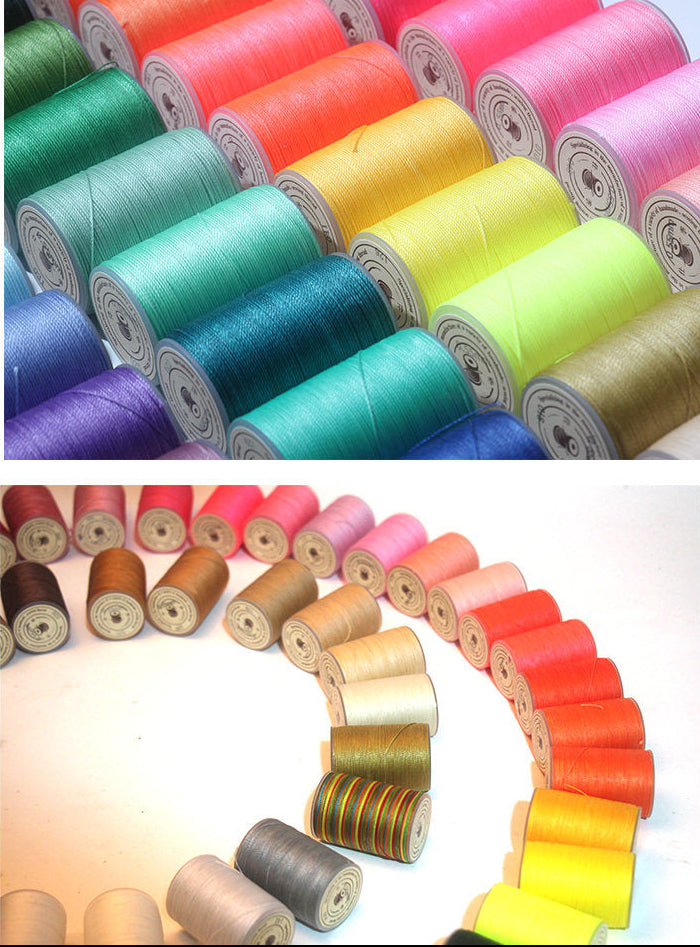 0.55mm Round Waxed Polyester Thread – 63 Colors, 60m Roll for Hand Sewing Leather, Bags, Belts