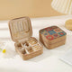 Vintage Jewelry Storage Box – Sunflower Sea Print, Portable Travel Case with Mirror, Ring & Earring Organizer, Necklace Pouch