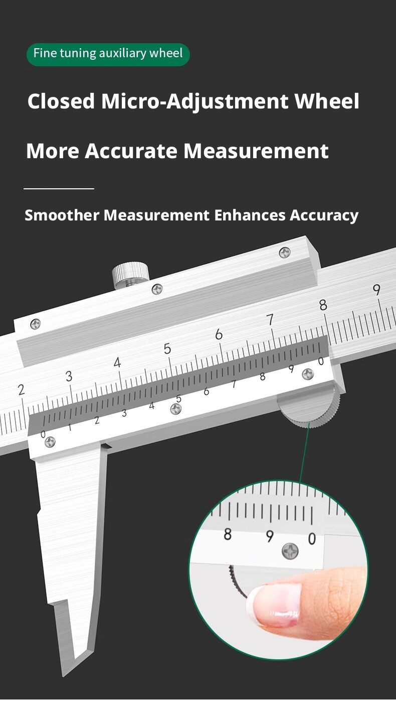 Stainless Steel Vernier Caliper – 0.02mm Precision, 150/200/300mm