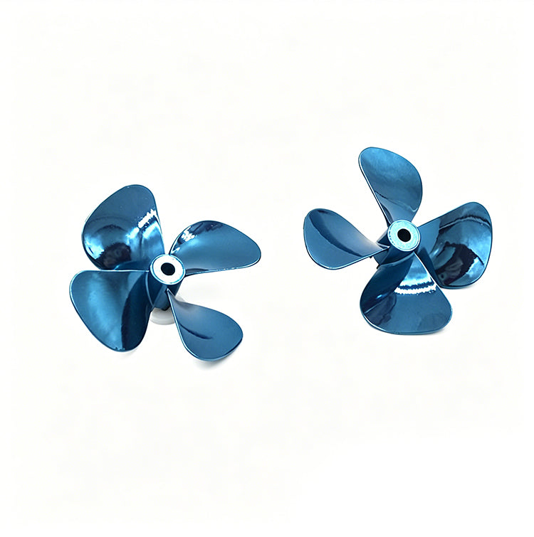 Zinc Alloy 4-Blade RC Boat Propeller - 55mm/60mm CW & CCW Replacement for Fishing Boats, Bait Boats & Remote Control Models