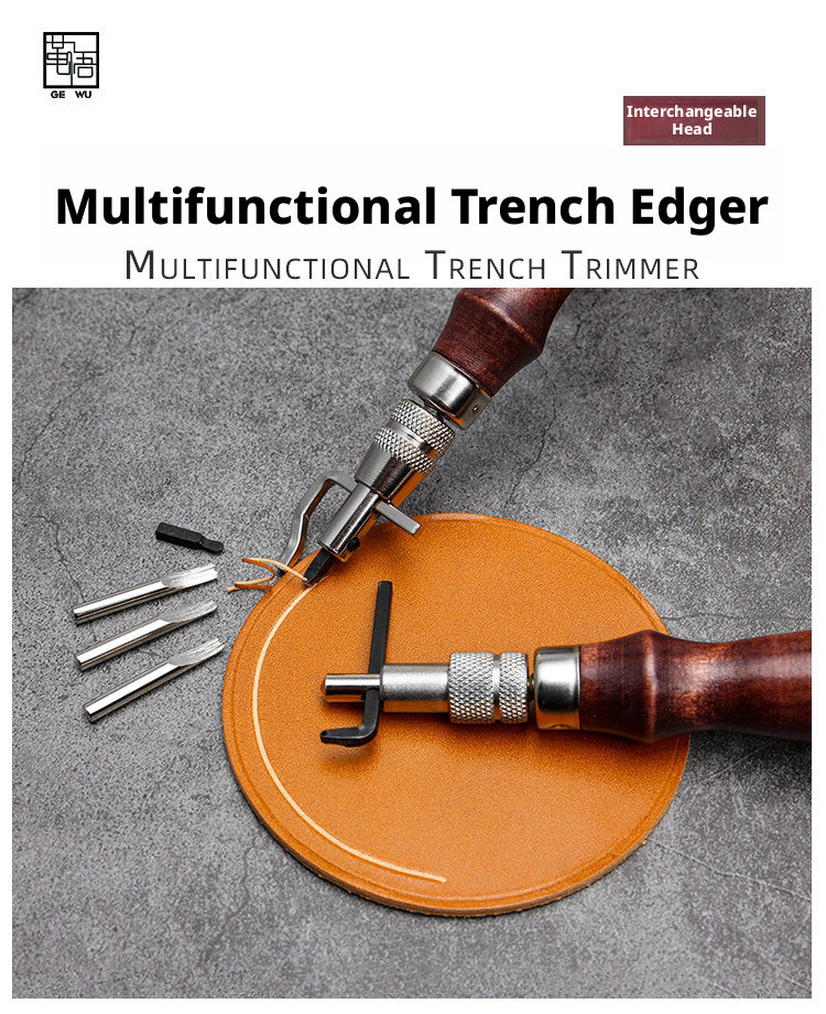 5-in-1 Multi‑Function Leather Grooving Tool – Interchangeable Heads for Grooving, Edge Trimming & Marking
