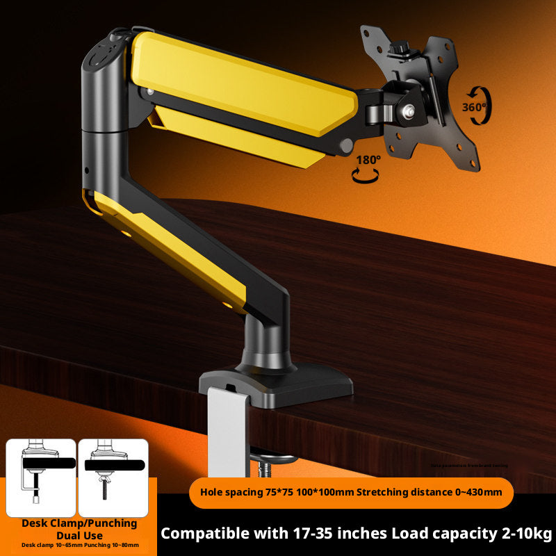 Gas Spring Monitor Arm – 17–35 Inch, 2–9 kg, 360° Swivel, Clamp & Grommet Mount