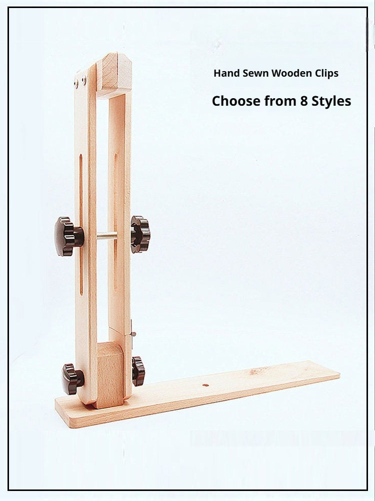 Hand‑Stitched Wood Clamp – 8 Styles for Leather Sewing (Beech/Pine, Lychee or Leather Veneer)