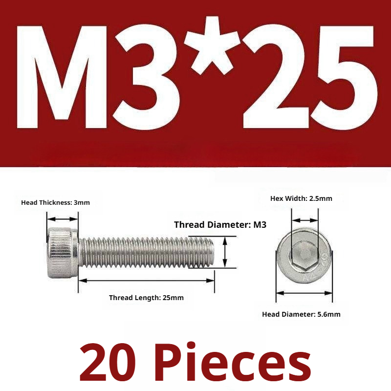 316 Stainless Steel Socket Head Cap Screws – Hex Allen Bolt, M2–M20, GB/T Standard, 4.8 Grade