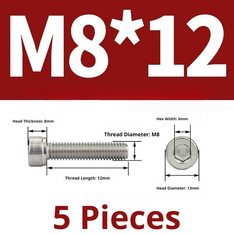 316 Stainless Steel Socket Head Cap Screws – Hex Allen Bolt, M2–M20, GB/T Standard, 4.8 Grade