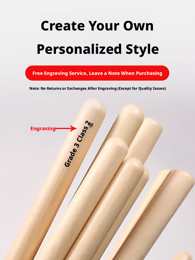 MUSO North American Wood Drumsticks – 7A / 5A / 5B (Hickory/Pecan) with Free Engraving