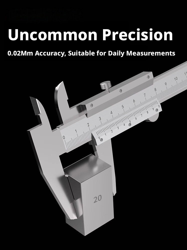 Stainless Steel Vernier Caliper – 0.02mm Precision, 150/200/300mm