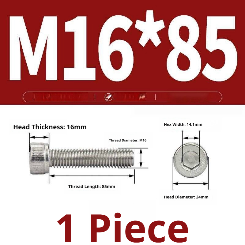 316 Stainless Steel Socket Head Cap Screws – Hex Allen Bolt, M2–M20, GB/T Standard, 4.8 Grade