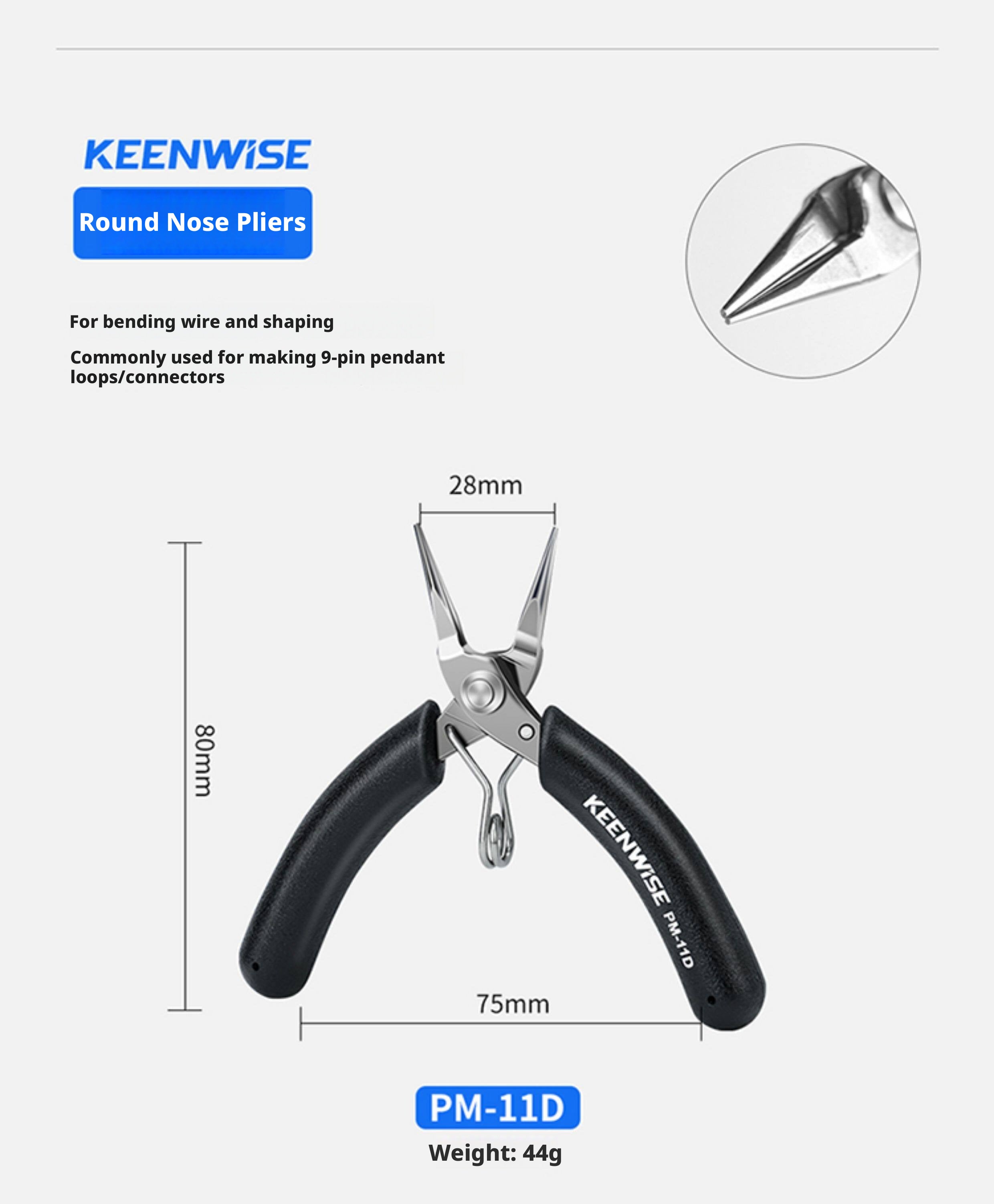 KEENWISE Mini Jewelry Pliers Set – 5 Types, 4"/4.5", Stainless Steel