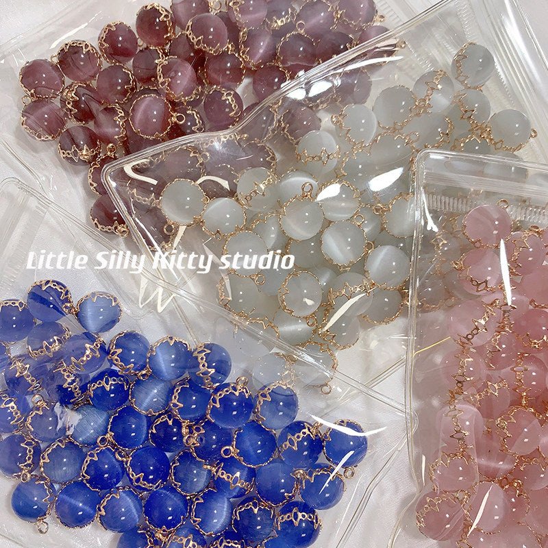 Fairy Opal Pendant Set – 16pcs (White, Pink, Blue, Purple) 12x16mm Simulated Opal Charms for DIY Necklace, Bracelet, Earring Making - HomeDIYer