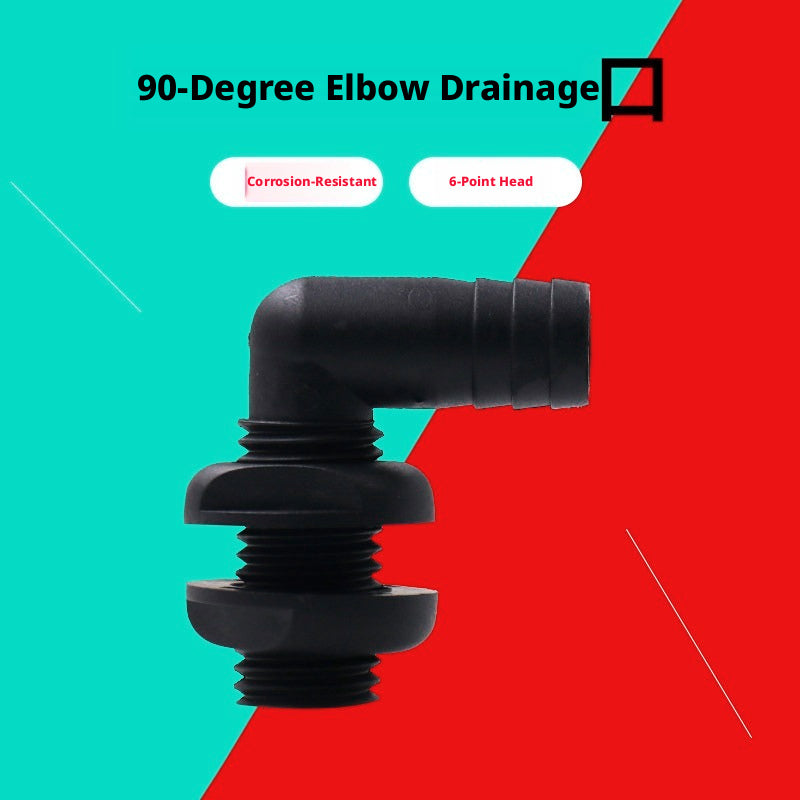 90° Marine Thru-Hull Drain Fitting with Check Valve — Bilge & Waste Water Elbow Outlet