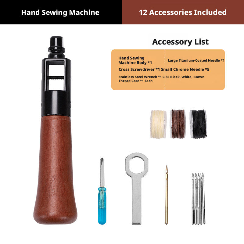 Leather Hand Sewing Tool – Hand Stitcher for Bags, Belts, Saddles (Lock Stitch) with 25 Color Waxed Thread