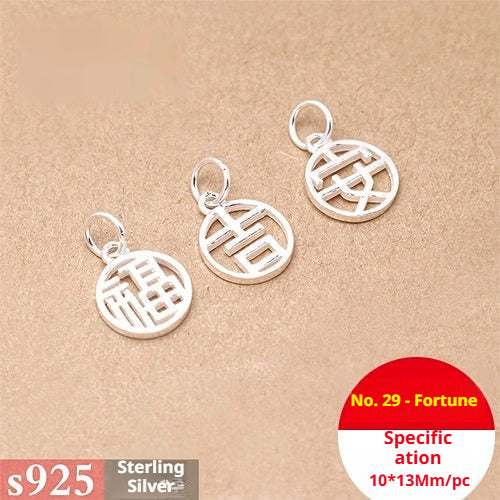 s925 Sterling Silver Pendants & Beads – 40+ Shapes for DIY Red String Bracelets, Crystal Jewelry, Handmade Weaving Accessories