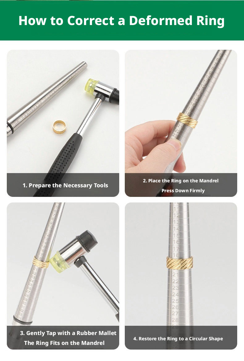 Bracelet & Ring Shaping Kit – Jewelry Repair Tools with Rubber Mallet
