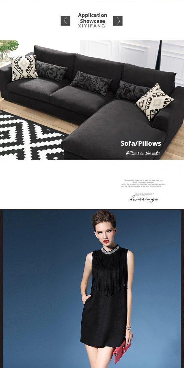 Snow Velvet 4‑Way Stretch Fabric – Black & White, for Jewelry Displays & DIY