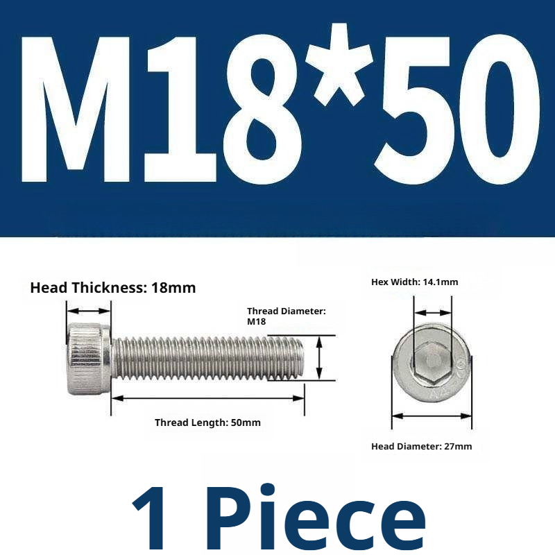 316 Stainless Steel Socket Head Cap Screws – Hex Allen Bolt, M2–M20, GB/T Standard, 4.8 Grade