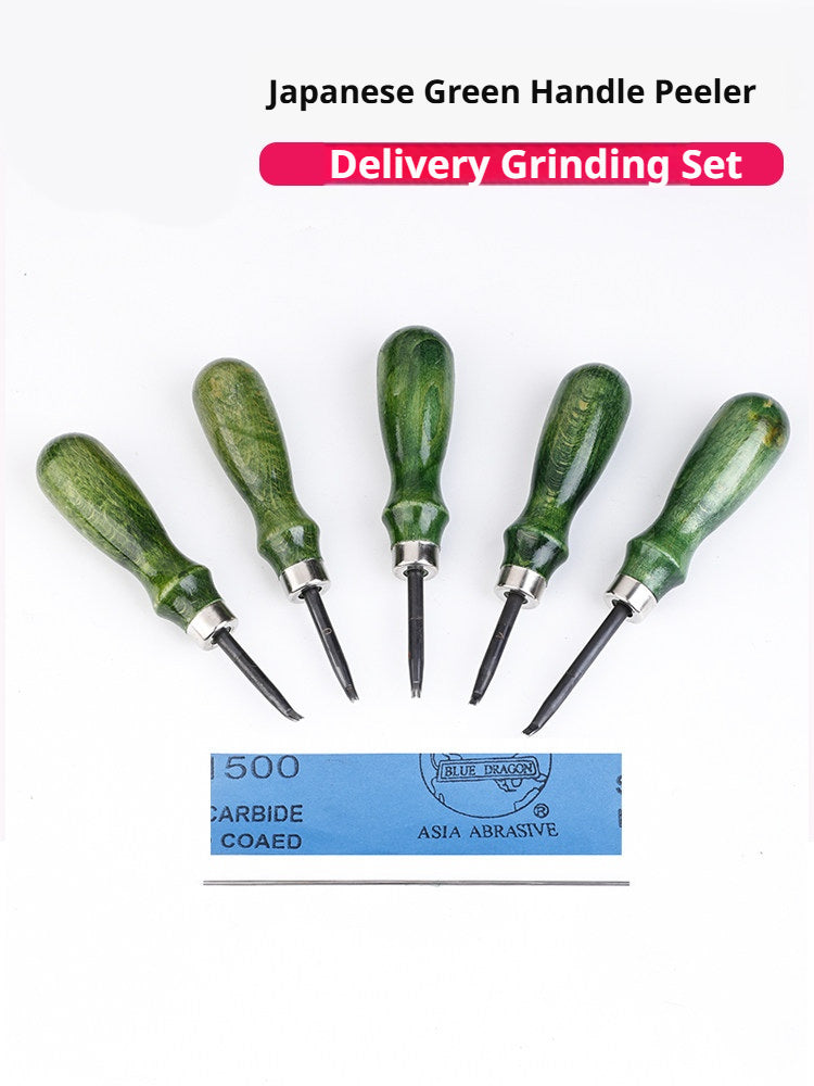 Leather - trimming trimmer leather goods making leather DIY tools manual trimming knife trimming green handle