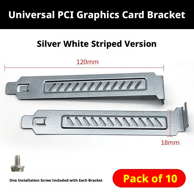 PCI Slot Cover Blanking Plate with Screws – Slotted, Solid & Perforated, 10-Pack for ATX/Micro-ATX PC Cases