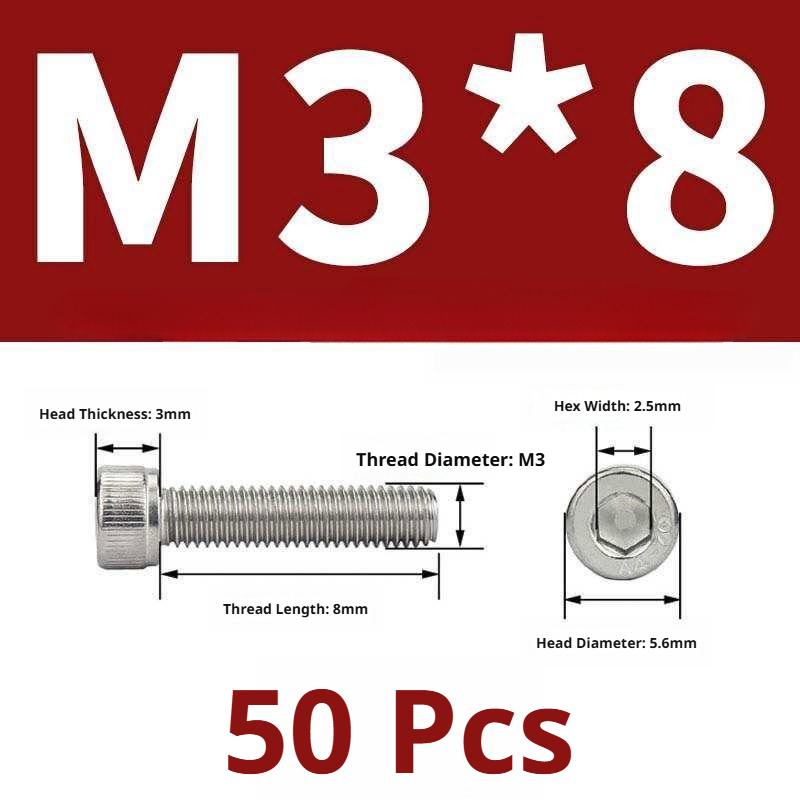 316 Stainless Steel Socket Head Cap Screws – Hex Allen Bolt, M2–M20, GB/T Standard, 4.8 Grade