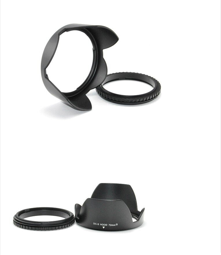 Universal Reversible Lens Hood — Screw - In Petal Design, 49–82mm Filter Thread, Fits Canon Nikon Sony Cameras - HomeDIYer