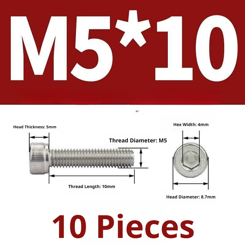 316 Stainless Steel Socket Head Cap Screws – Hex Allen Bolt, M2–M20, GB/T Standard, 4.8 Grade