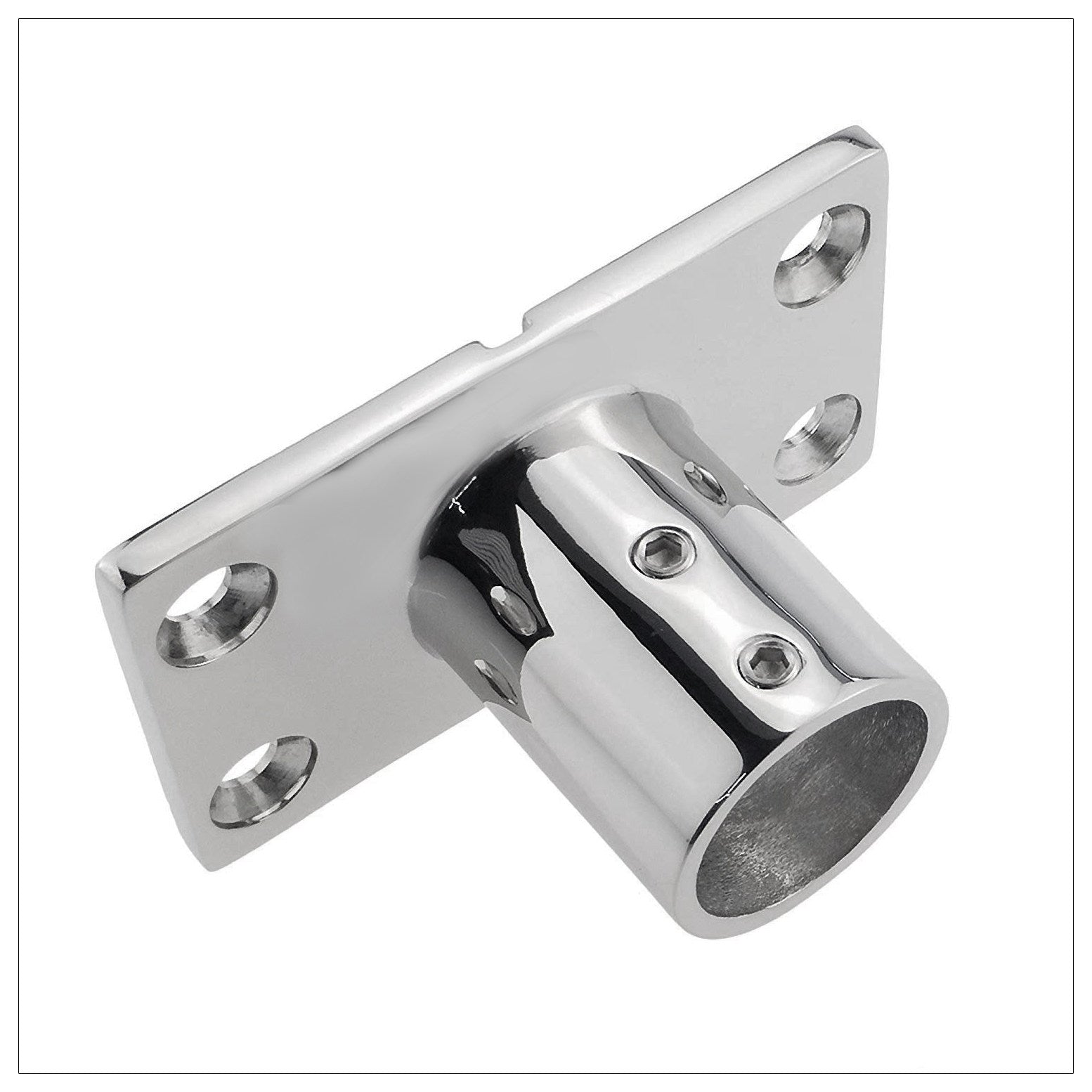 316 Stainless Steel 90-Degree Tube Flange Base – Marine Railing Stanchion Mount, 22–38mm