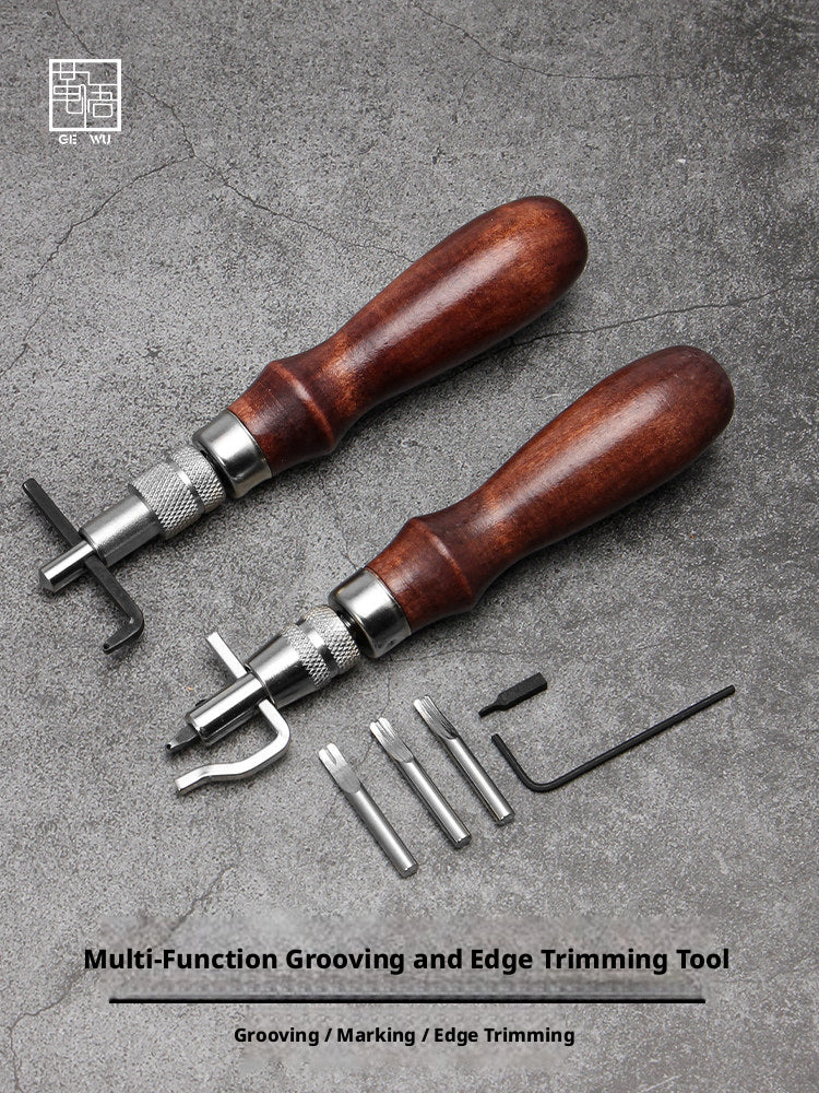 5-in-1 Multi‑Function Leather Grooving Tool – Interchangeable Heads for Grooving, Edge Trimming & Marking
