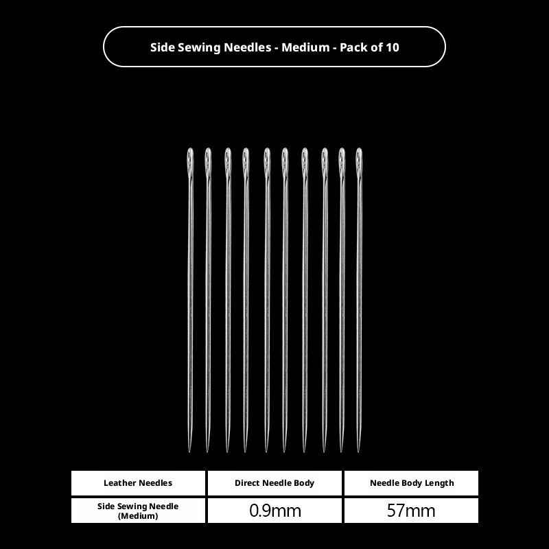 Round Head Hand Sewing Leather Needles – Straight, Curved & Self‑Threading, No.1/No.2, with Decorative Holders