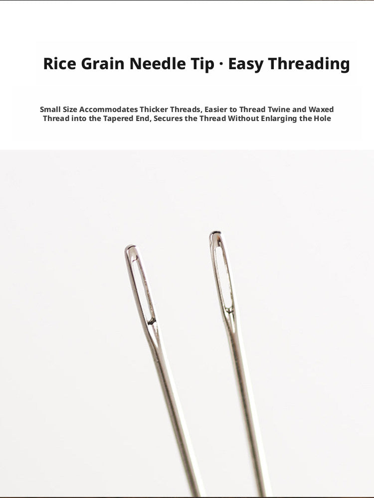 Round Head Hand Sewing Leather Needles – Straight, Curved & Self‑Threading, No.1/No.2, with Decorative Holders