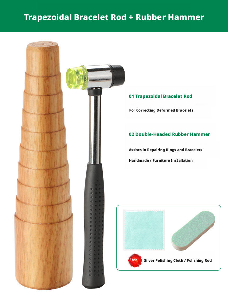 Bracelet & Ring Shaping Kit – Jewelry Repair Tools with Rubber Mallet