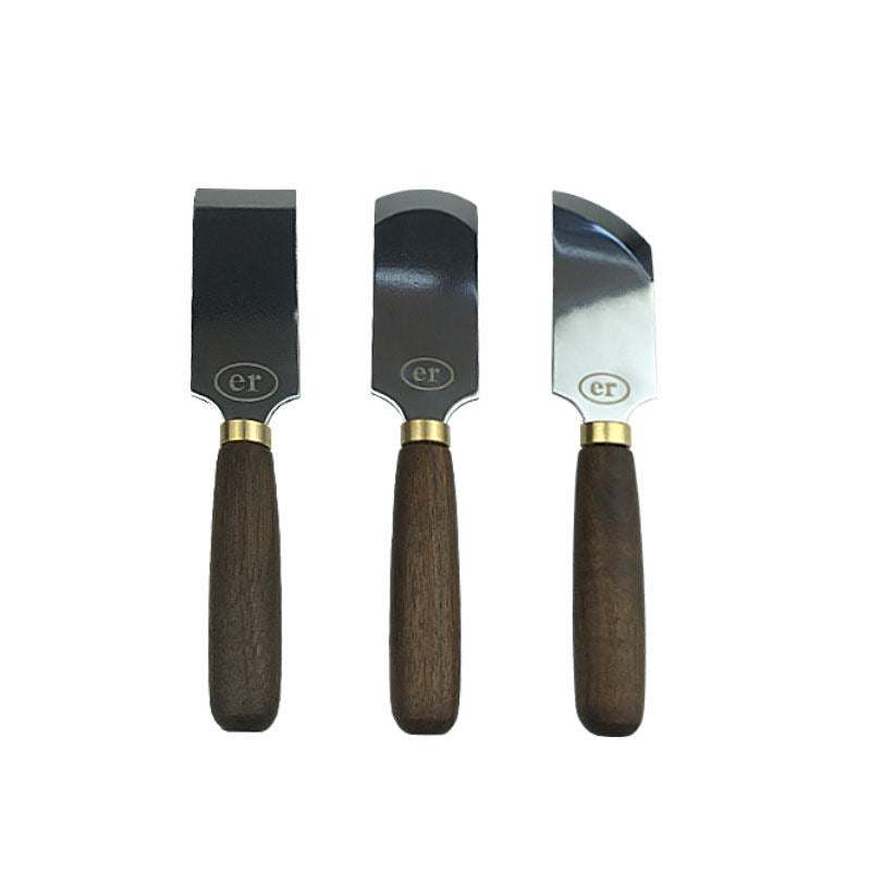 Leather Cutting & Skiving Knife Set – Flat / Bevel / Round Mouth, Beech Wood Handle, Stainless Steel Blade