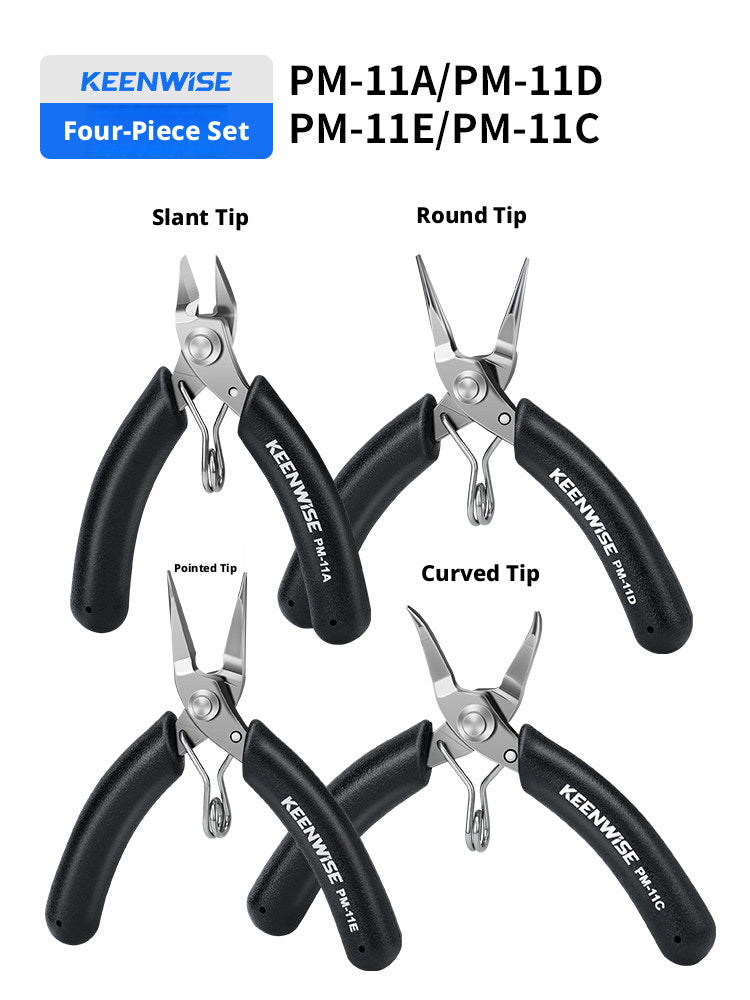 KEENWISE Mini Jewelry Pliers Set – 5 Types, 4"/4.5", Stainless Steel