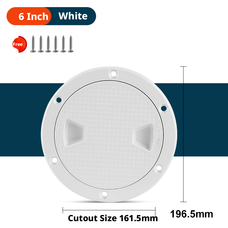 Boat Deck Hatch Cover — Round & Square ABS Inspection Port with Rubber Seal